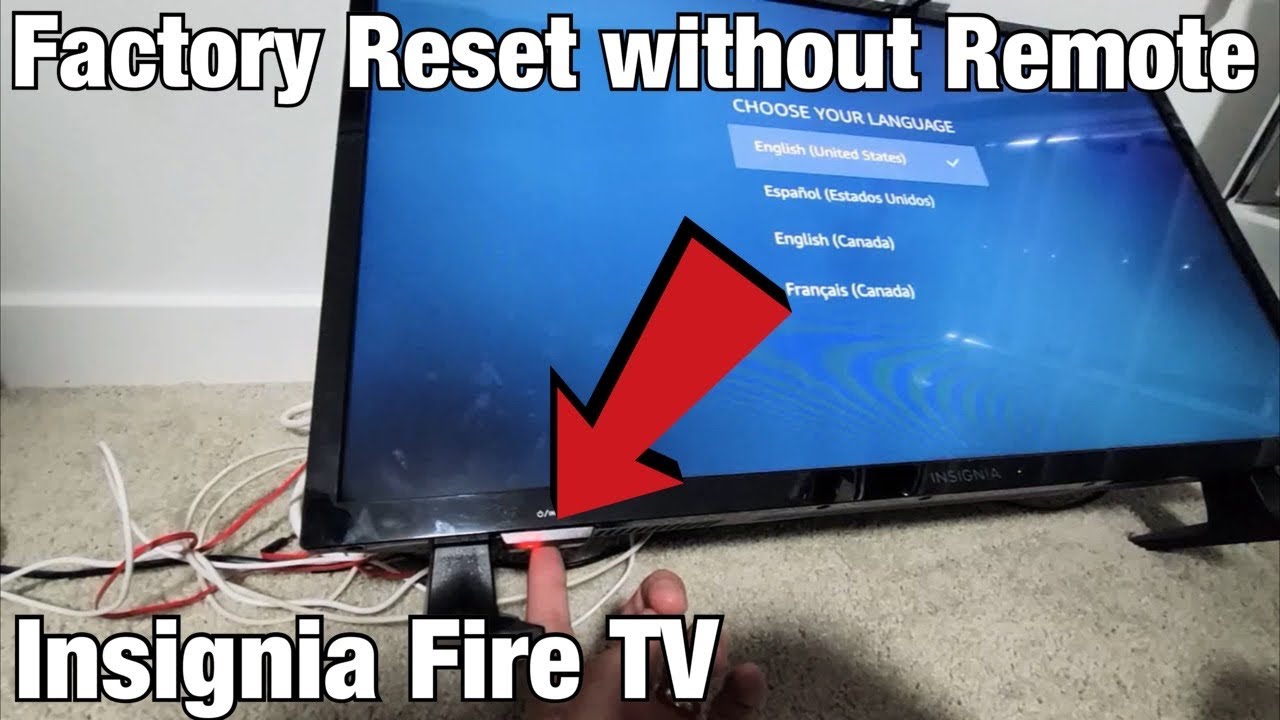Insignia Fire TV: сброс настроек к заводским без пульта дистанционного управления