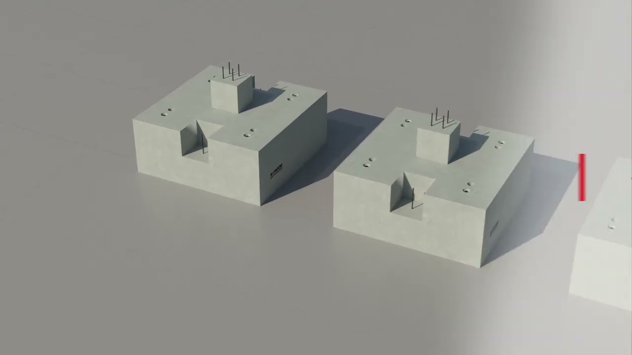 Precast foundation blocks product animation