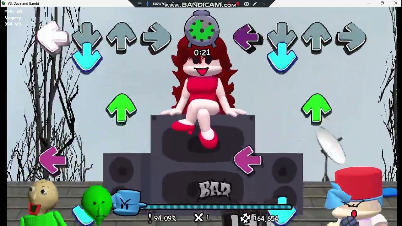 fnf Dave and Bambi Volume 1: roofs gameplay!!!1(α)