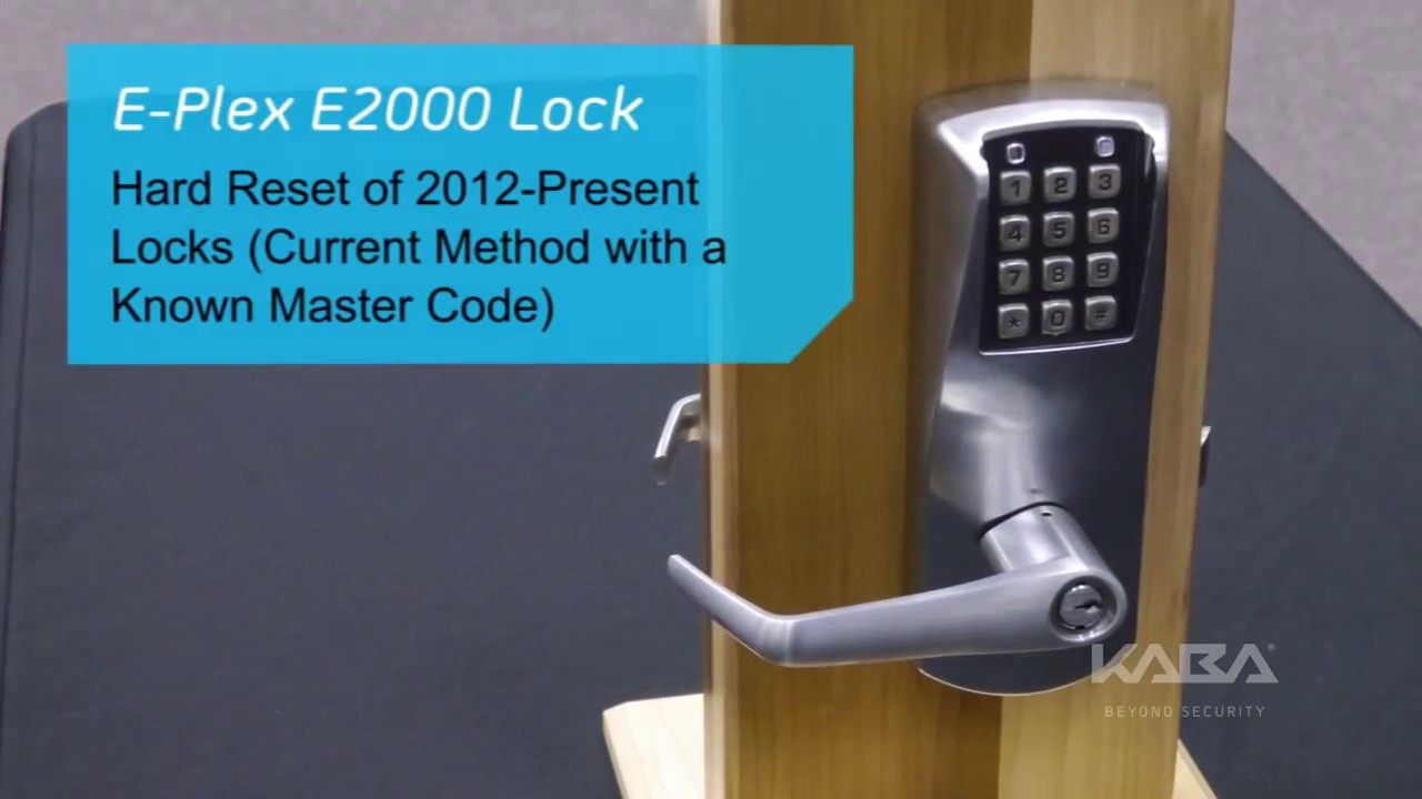 E-Plex 2000 Locks - Perform a Hard Reset When You Know the Master Code (2012-Present Locks)