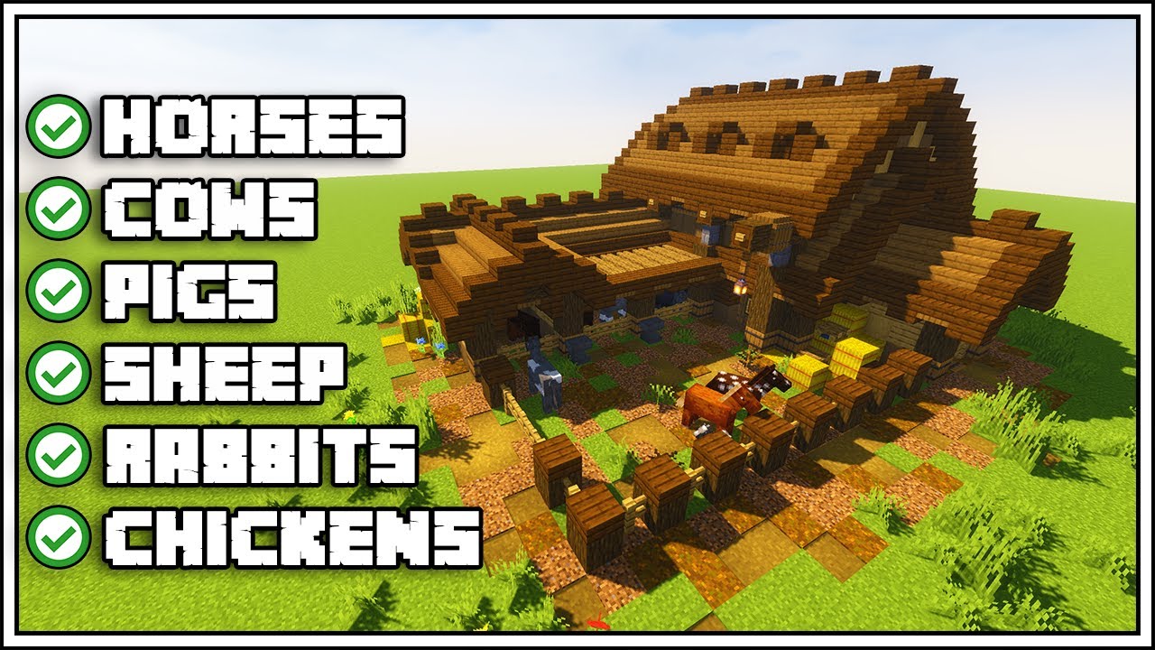 Minecraft Ultimate Barn Tutorial [Как построить]
