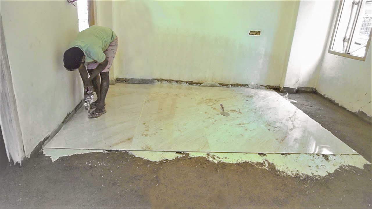 Amazing Techniques Construction A Bedroom Floor With Large Size 800 mm x 2400 mm Ceramic Tiles