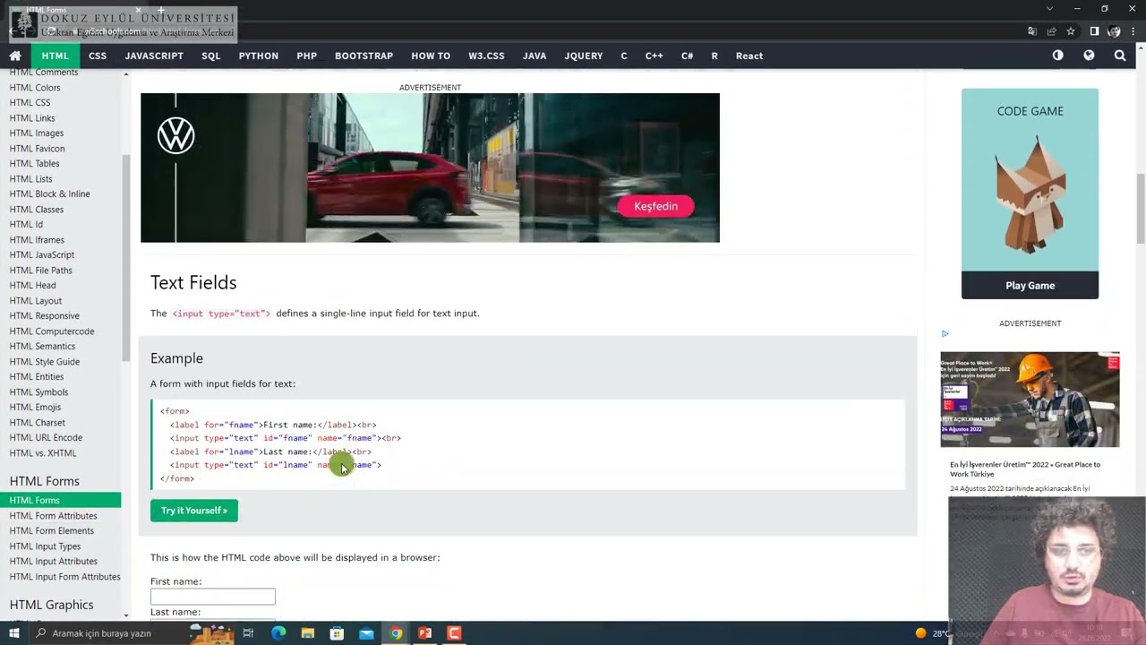 HTML FORM ELEMANLARI