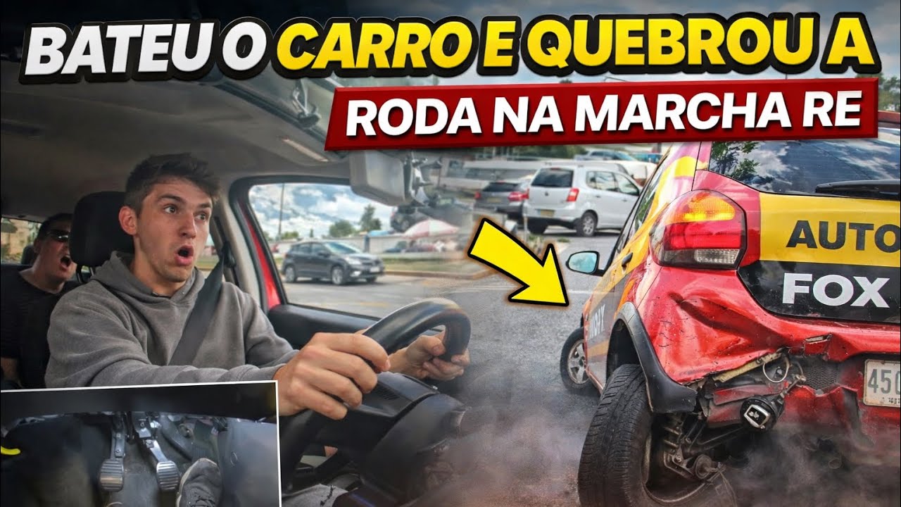 BATEU O CARRO E QUEBROU A RODA NA MARCHA RE
