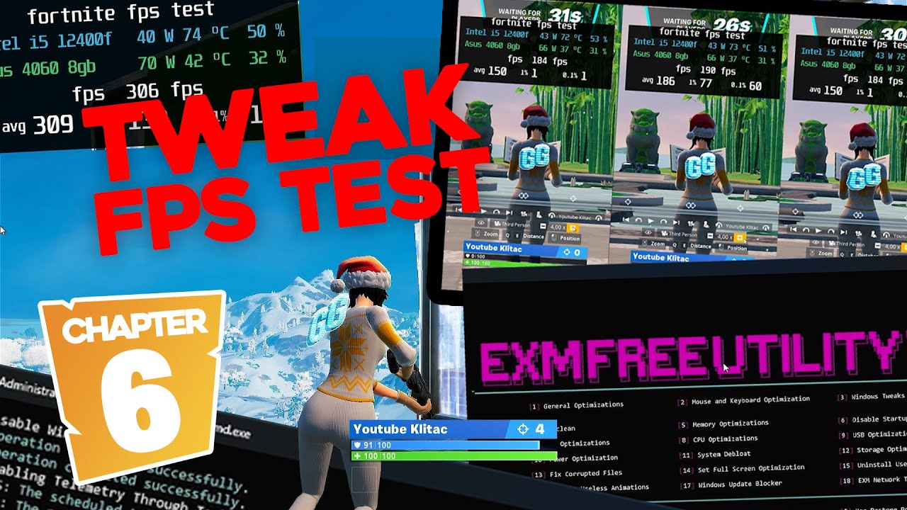 does tweaking actually work? (EXM Tweaks 7.1) fps test fortnite RTX 4060 i5 12400f