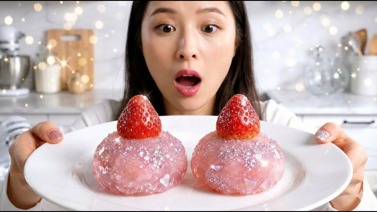 【食べる宝石】キラキラ輝く「水晶いちご大福」が美しすぎる。