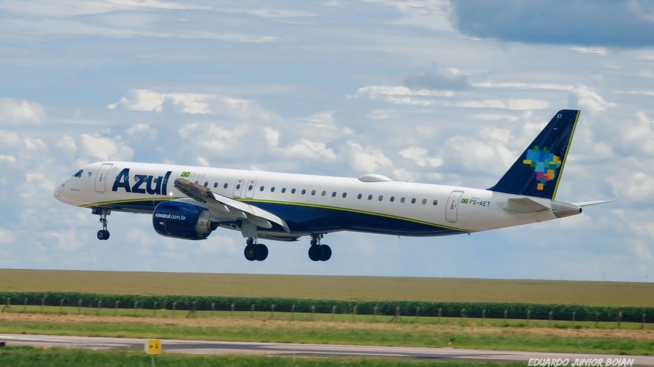 Após alguns anos, Embraer E195-E2 da Azul volta a pousar no Aeroporto de Sinop MT - (PS-AET).