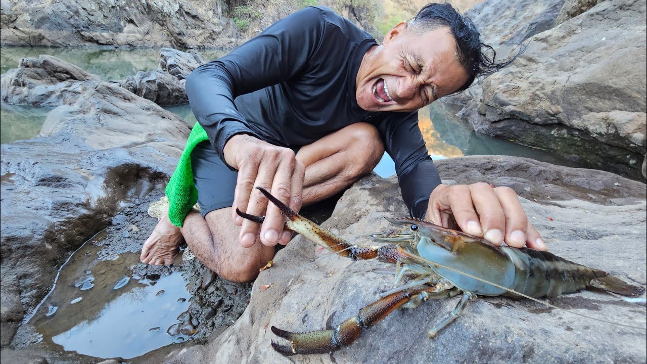 Don jose sufre una dura mordida de camarón gigante