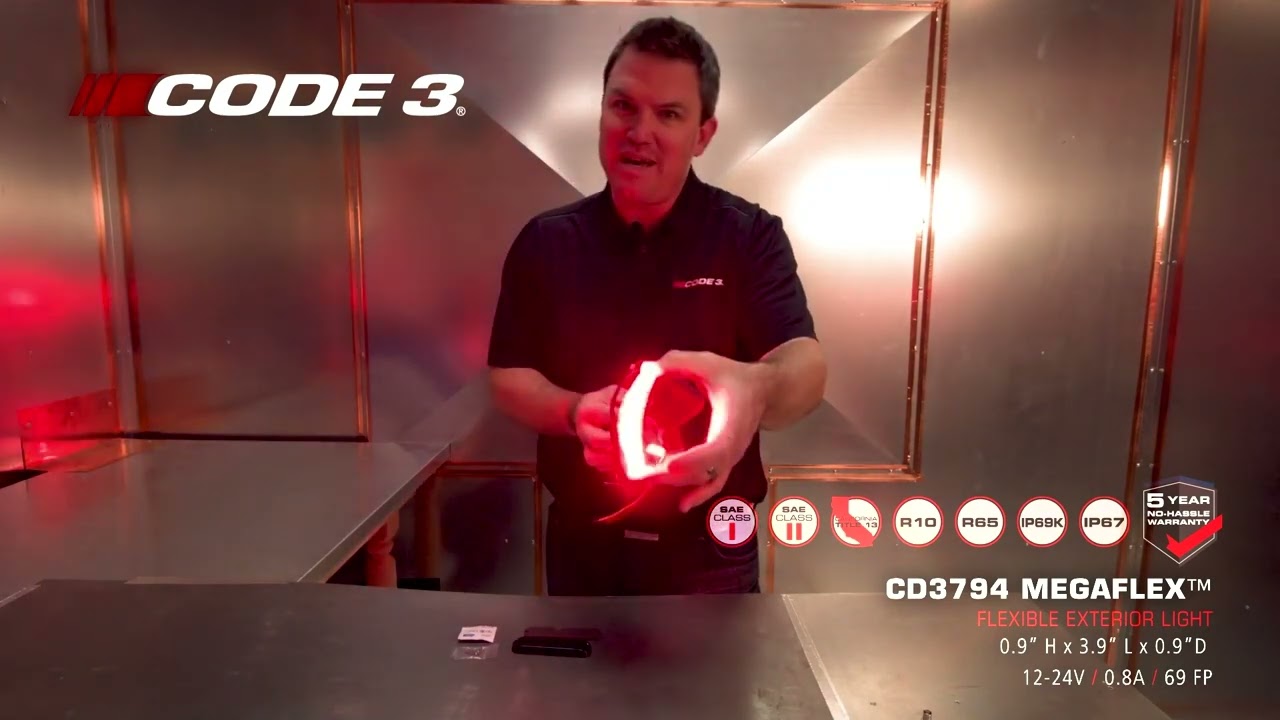 Code 3 CD3794 MegaFlex™ | Flexible Emergency Vehicle Warning Light | 12 dual-color LED |