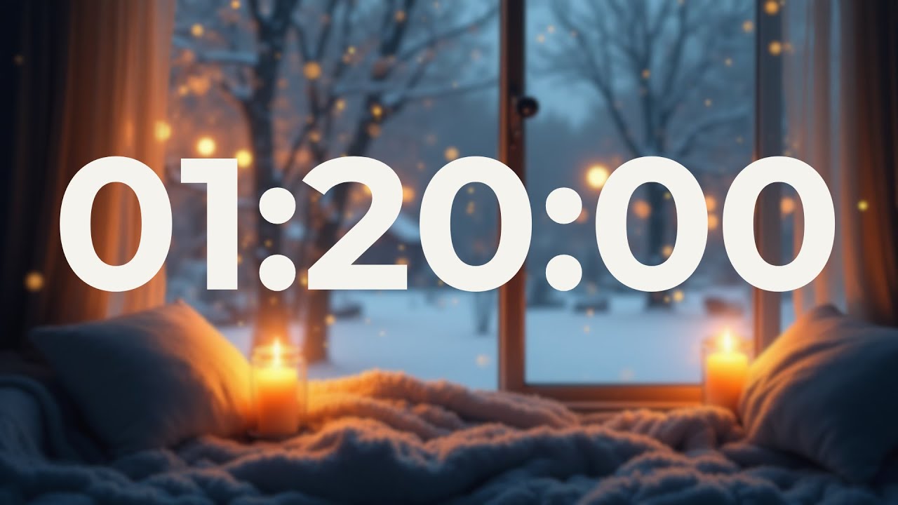 1 Hour 20 Minute Focus Timer (80 Min) (No Music, End Beep) ❄️ Snowy Ambience for Endurance