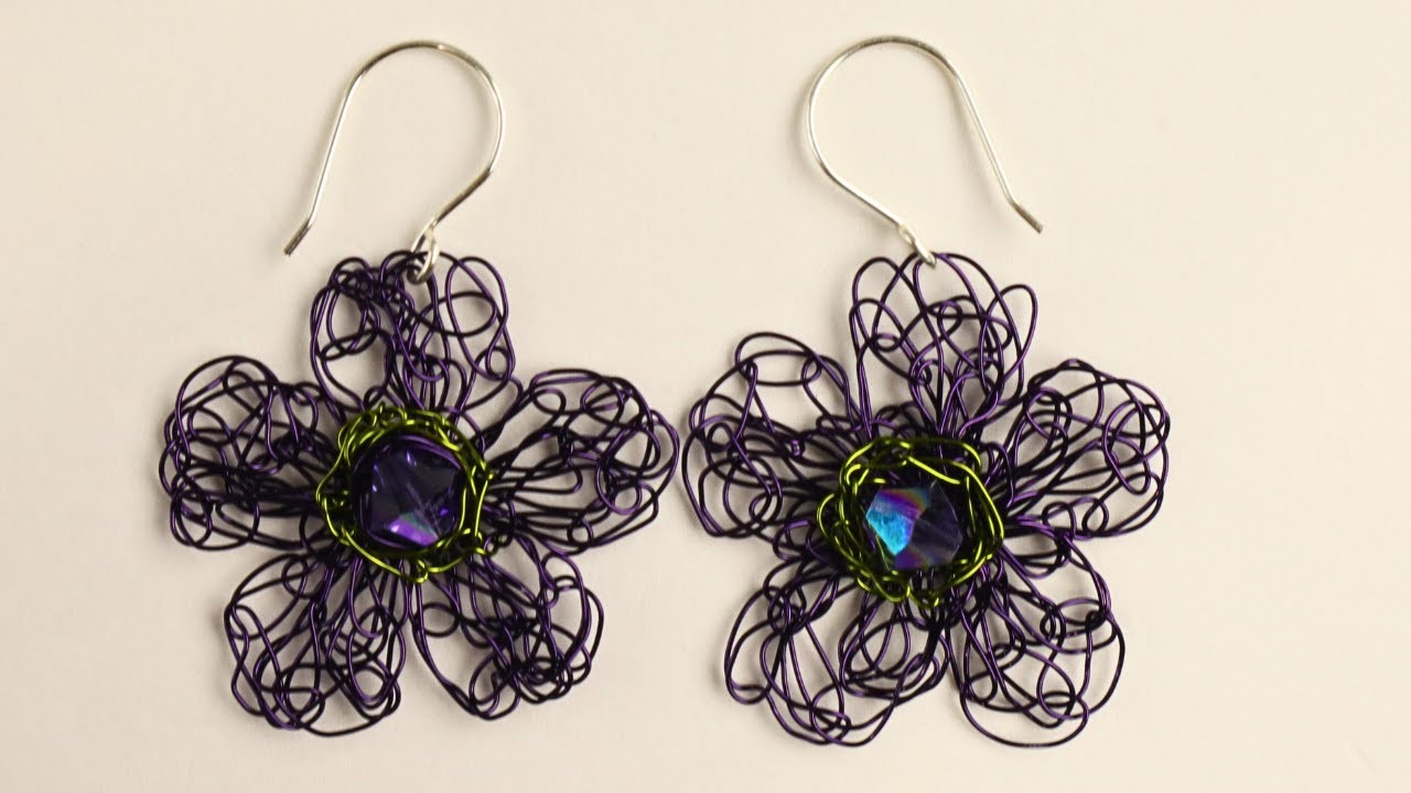 Crochet Wire Flower Earrings Tutorial