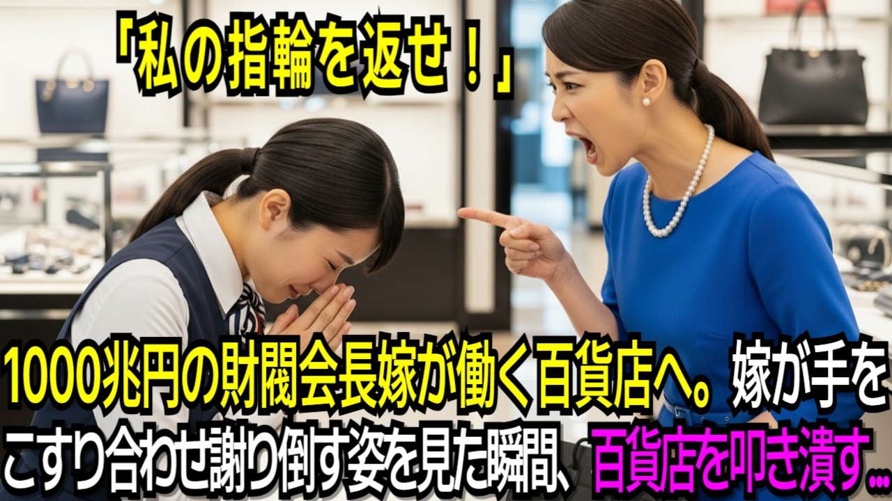 1000兆円の財閥会長である姑――嫁が働く百貨店を訪れ、手をついて謝らされている姿を目にした瞬間、百貨店を叩き潰すことに…【感動する話】【朗読】