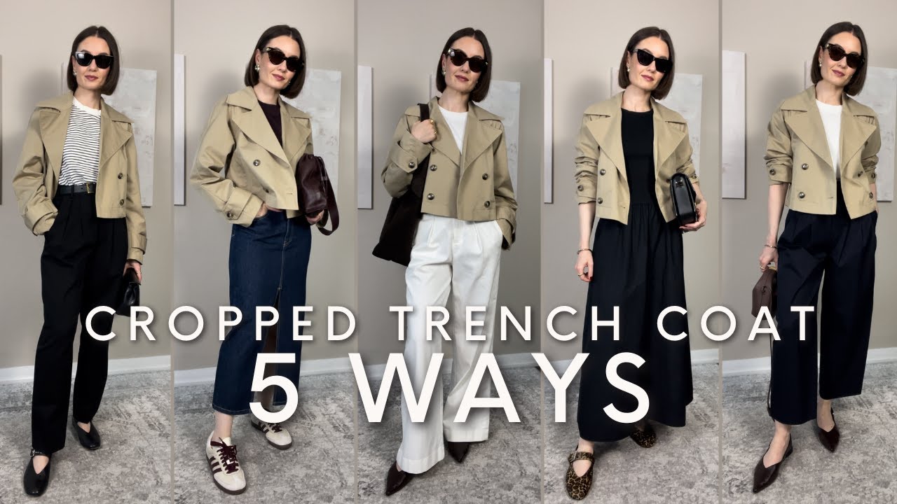A CROPPED TRENCH COAT STYLED 5 WAYS | TRANSITIONAL FALL OUTFITS | Styled. By Sansha