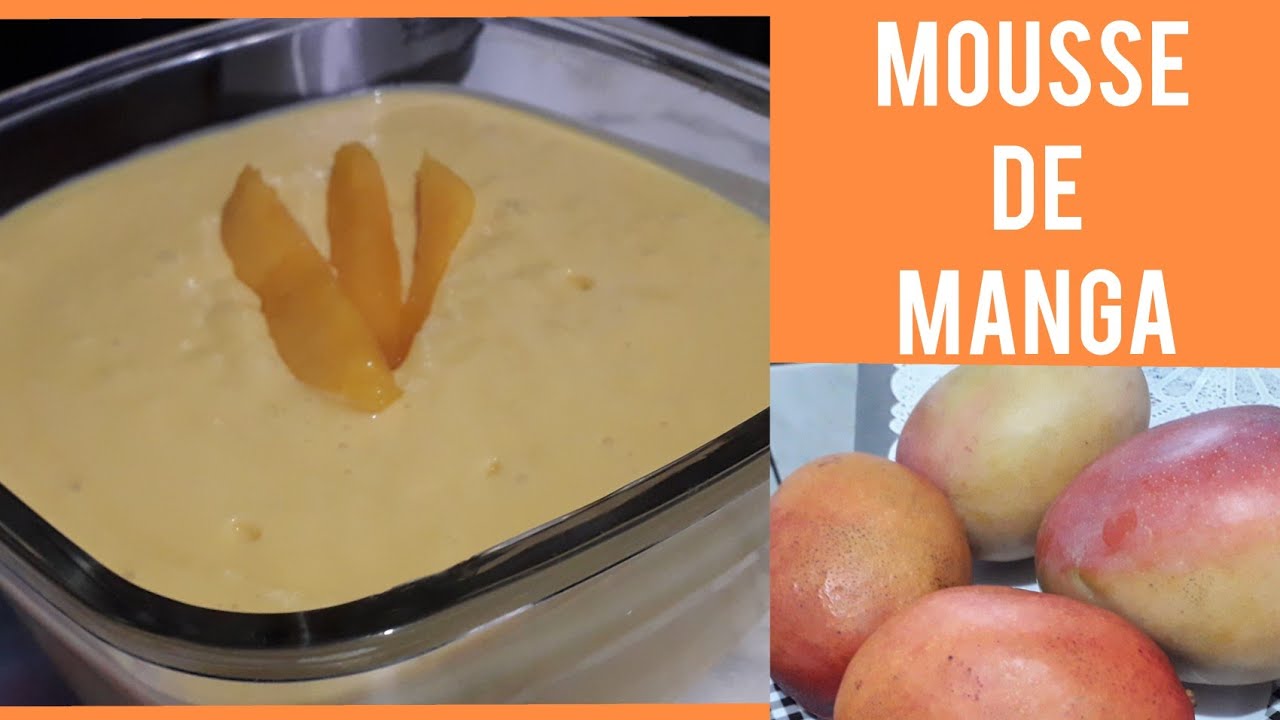 COMO FAZER  MOUSSE  DE MANGA, SEM GELATINA! FÁCIL E DELICIOSO, COM TRÊS INGREDIENTES