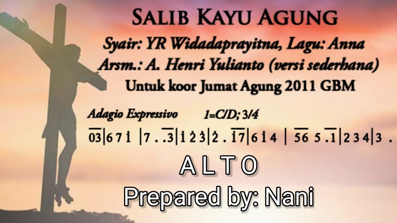 Salib Kayu Agung (Piano - ALTO)