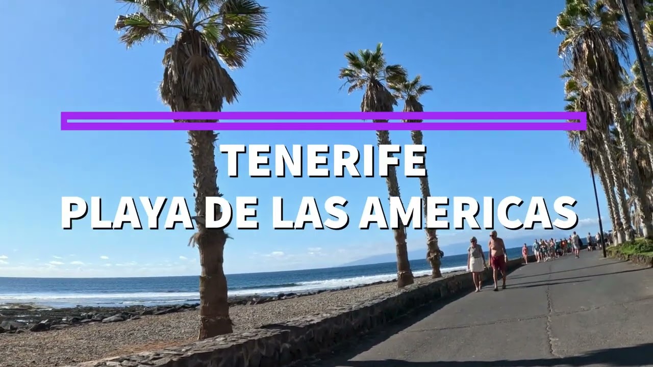 Winter in Tenerife, Spain - Playa de Las Americas - Playa De El Camison (Part 4) with Ambient Sound
