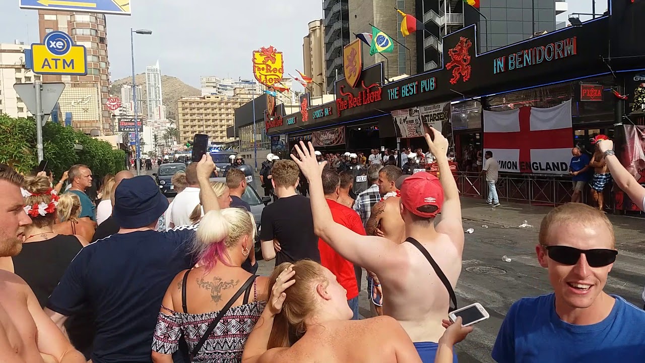 Benidorm. England 2 Sweden 0. After the game. 7 July 2018.
