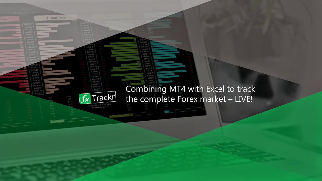 FX Trackr | Live data from MT 4 to Excel showing currency strength | 28 pairs across 4 time frames.