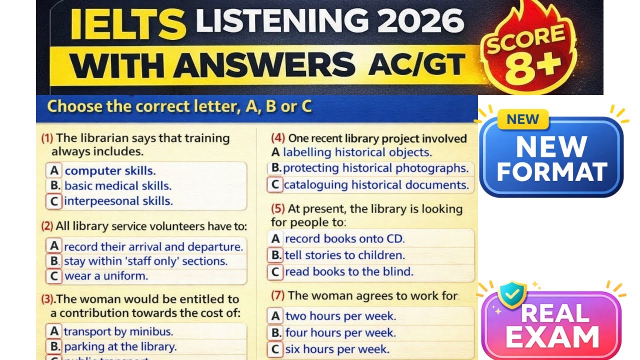 IELTS Listening Real Test 2026 With Answers | Latest Questions | Guaranteed 8+ #ieltswithgic 