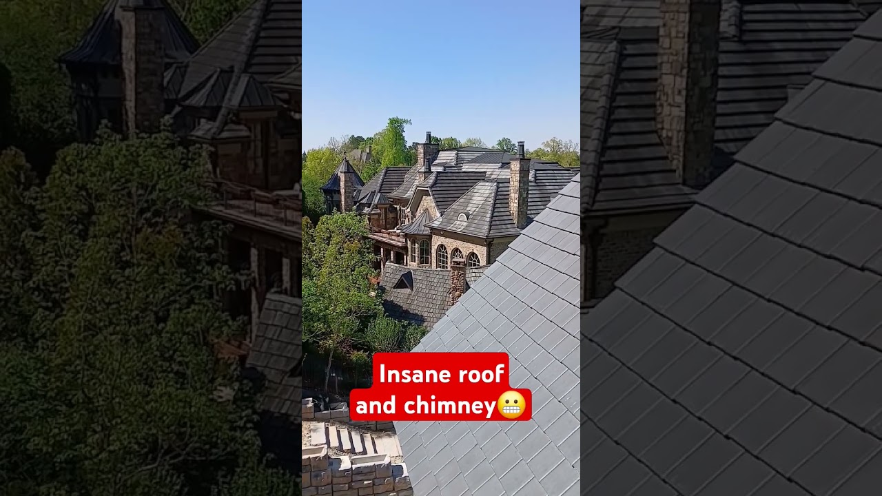 dangerous roof!   it's not worth it... #roofing #slateroof #chimneys #atlanta #retainingwalls #roofs