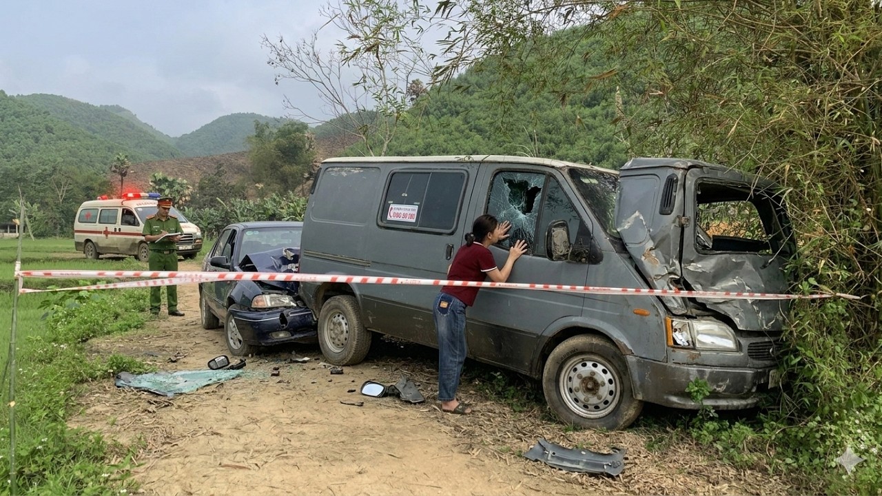 The girl repaired and restarted the 16-seater Ford van after it crashed into a bamboo thicket