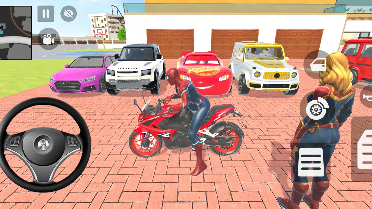 🤑Spider & His girlfriend Bought1️⃣Mc queen 1️⃣G Wegon1️⃣Defender stuck On Home indian theft auto Sim