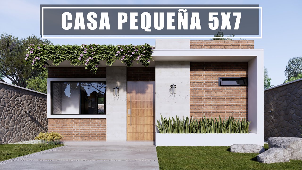 CASA PEQUE&Ntilde;A DE 5X7 METROS MODERNA DE UNA PLANTA / PLANO DE CASA