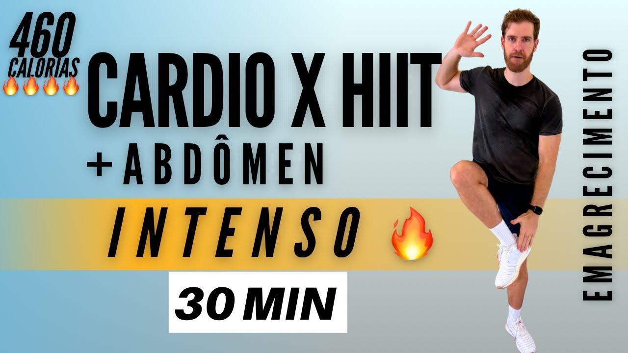 30 MIN CARDIO HIIT + ADÔMINAL para trincar abdômen queimar gordura - treino em casa, sem equipamento