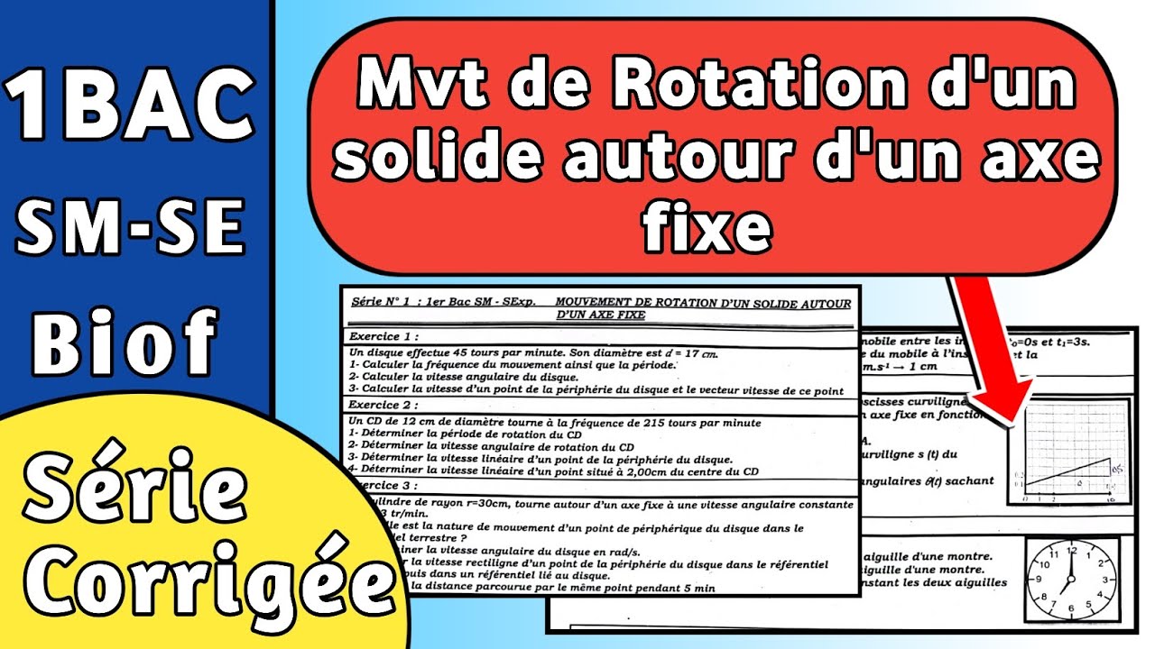 Série d'exercices : Mouvement de rotation d'un solide autour d'un axe fixe #1bac