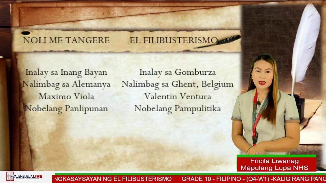 GRADE 10 FILIPINO QUARTER 4 WEEK 1 - KALIGIRANG PANGKASAYSAYAN NG EL FILIBUSTERISMO