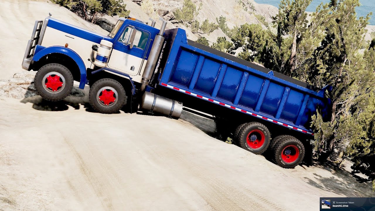 BeamNG Drive - Twin Steer Dump Truck Off Road on the Small Island USA