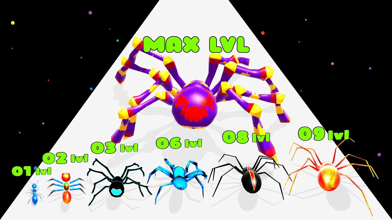 Insect Evolution 3D - 'LEVEL UP SPIDER'. Max Level