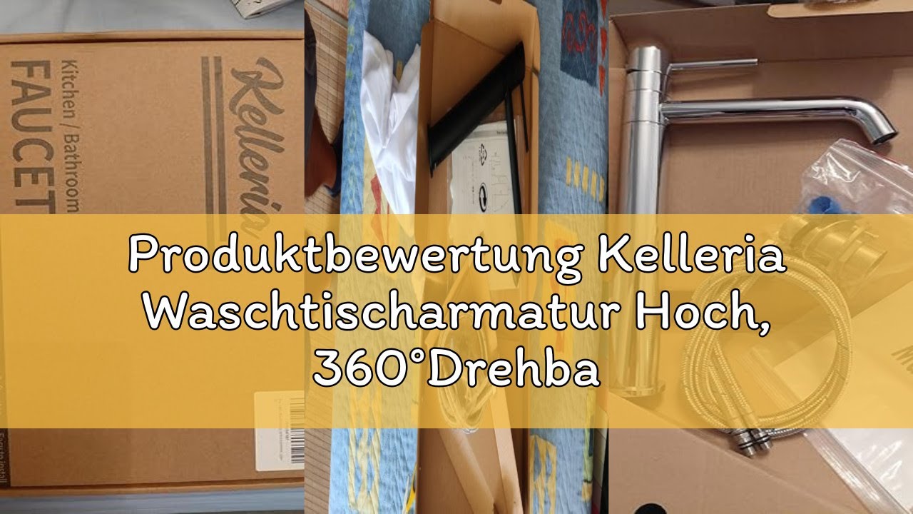 Produktbewertung Kelleria Waschtischarmatur Hoch, 360°Drehbarer Wasserhahn Bad, Hoher Auslauf Mischb
