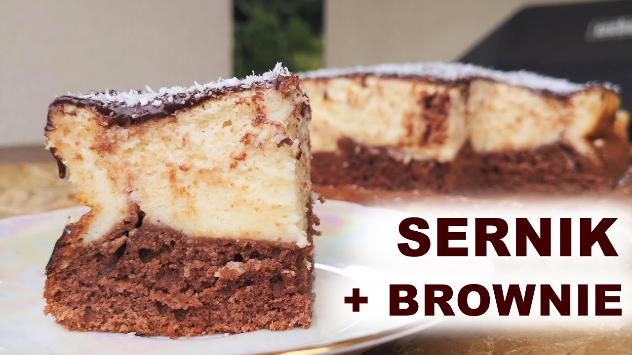 Sernikowe brownie na dużą blaszkę 🧀🍫 #brownie #sernikobrownie #cheescake #sernik #recipies