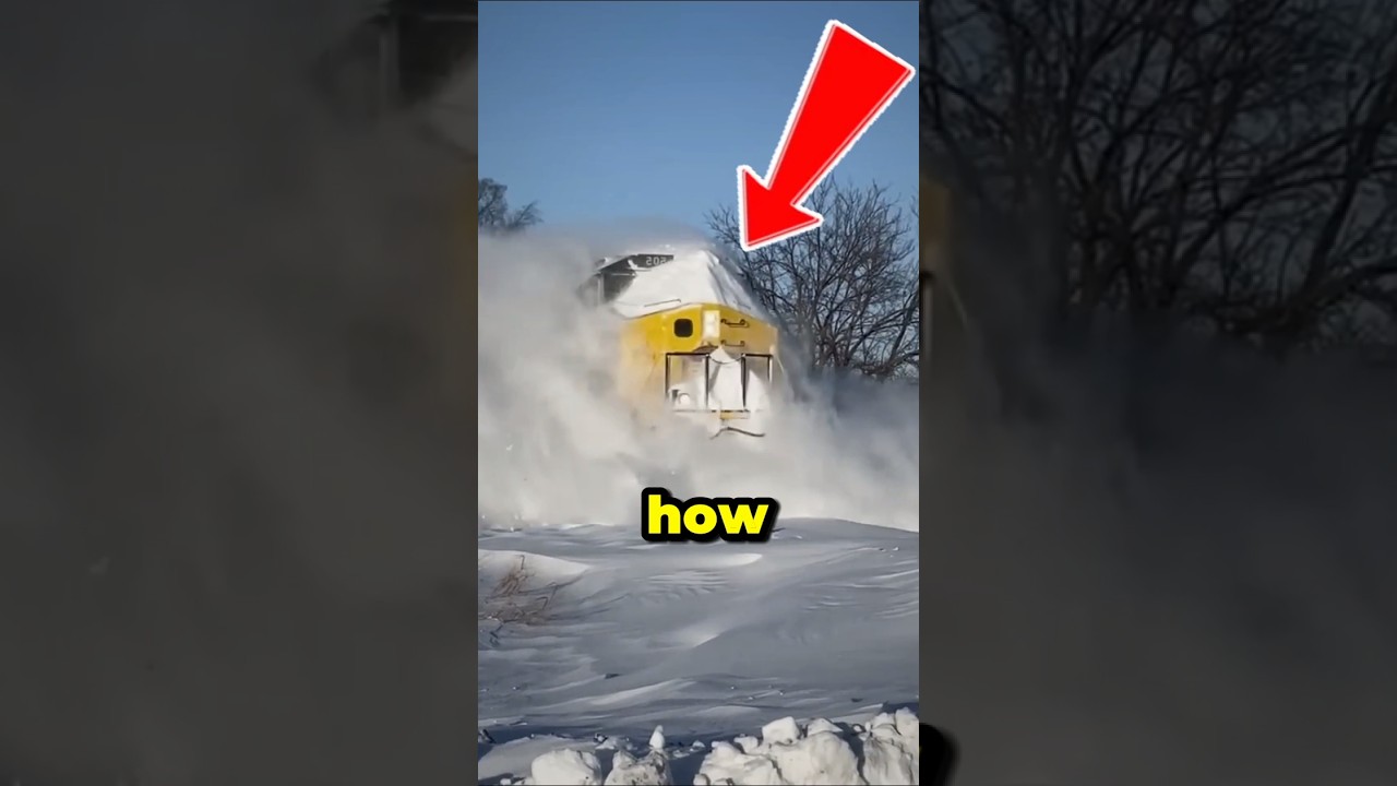 How Trains Clear Snow in Canada&rsquo;s Harsh Winters ❄️ #shorts #trainsnowblower