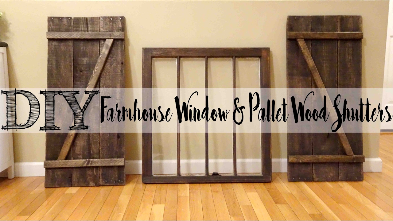 *DIY* Pallet Wood Shutters with Matching Farmhouse Window