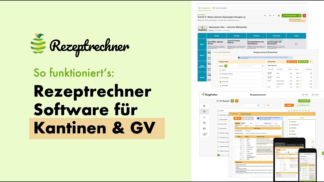 Rezeptrechner Software für Kantinen & GV - So funktioniert's