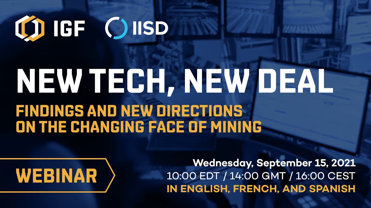 Webinar | New Tech, New Deal: Findings and new directions on the changing face of mining