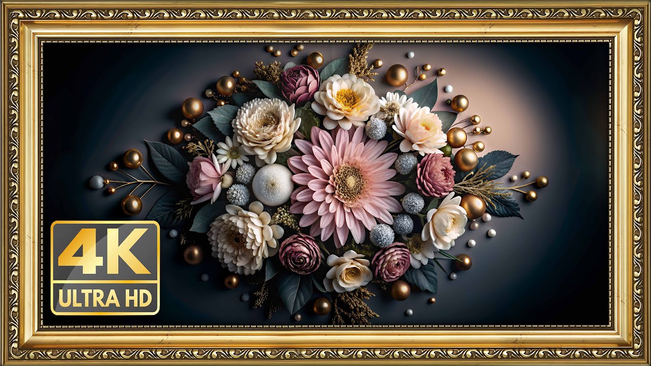The best flowers framed tv: The Art Corner 4K |🔇 Silence Framed TV Art