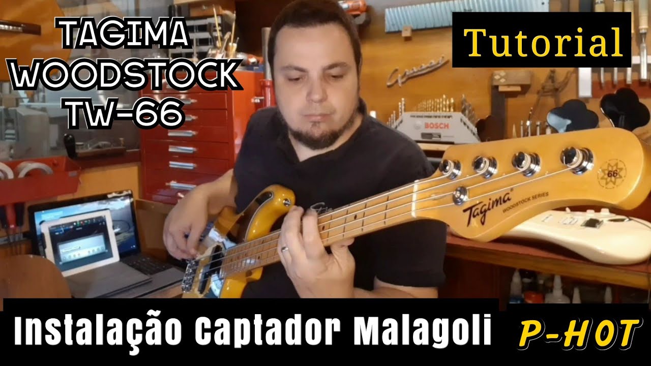 Instalação Captador Malagoli P-Hot no Baixo Precision Tagima - Woodstock TW-66 (com Review)