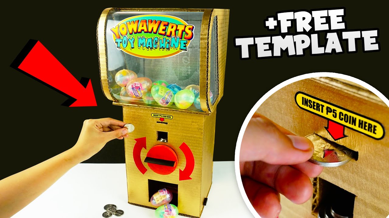 How To Make Toy Capsule Vending Machine from Cardboard | Coin-Operated Invention | Easy DIY Craft