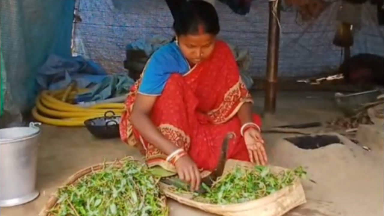 Vilage Life Cooking Water Spinach Eating Lunch@tusuzupuvlogs 