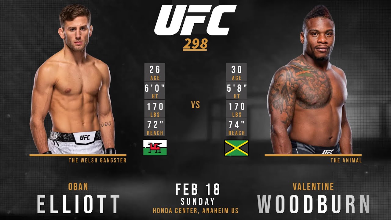Oban ELLIOTT vs Val WOODBURN Full FIGHT UFC 298