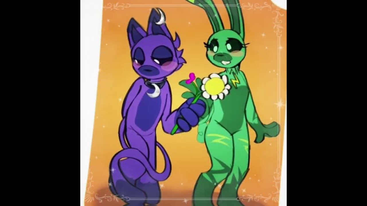 🐱💜Catnap x hoppy hopscotch💚🐰 🐱🖤gray x Pinki 💖🐰