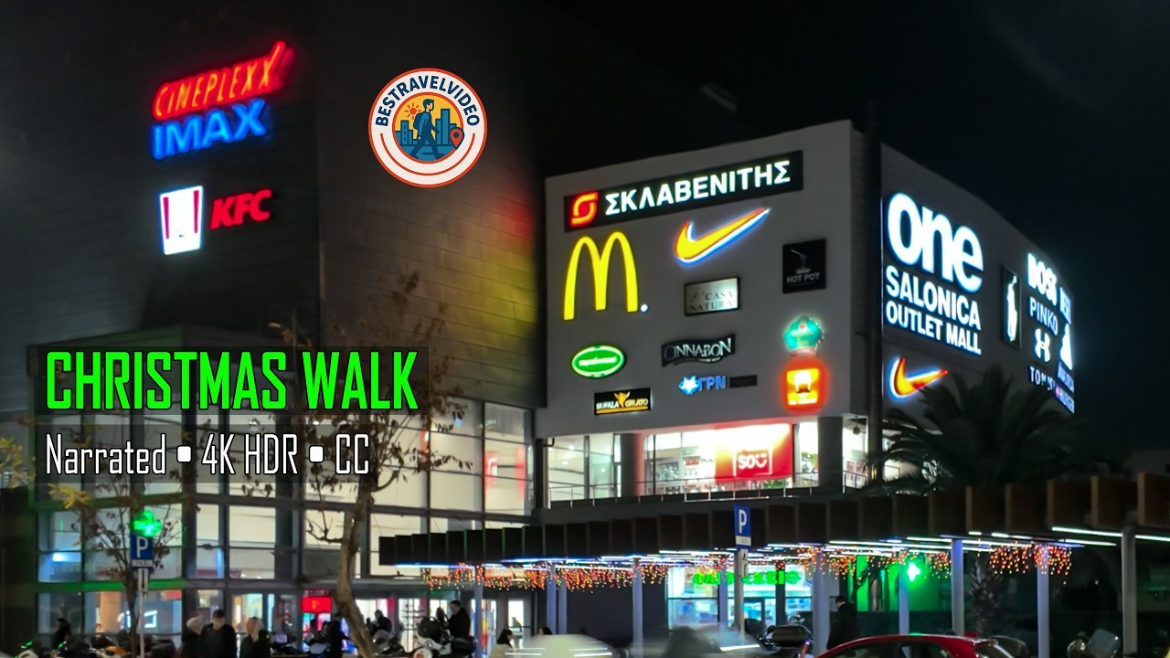 One Salonica Outlet Mall Christmas Walk (Saloniki) | IMAX + Taras | 4K HDR