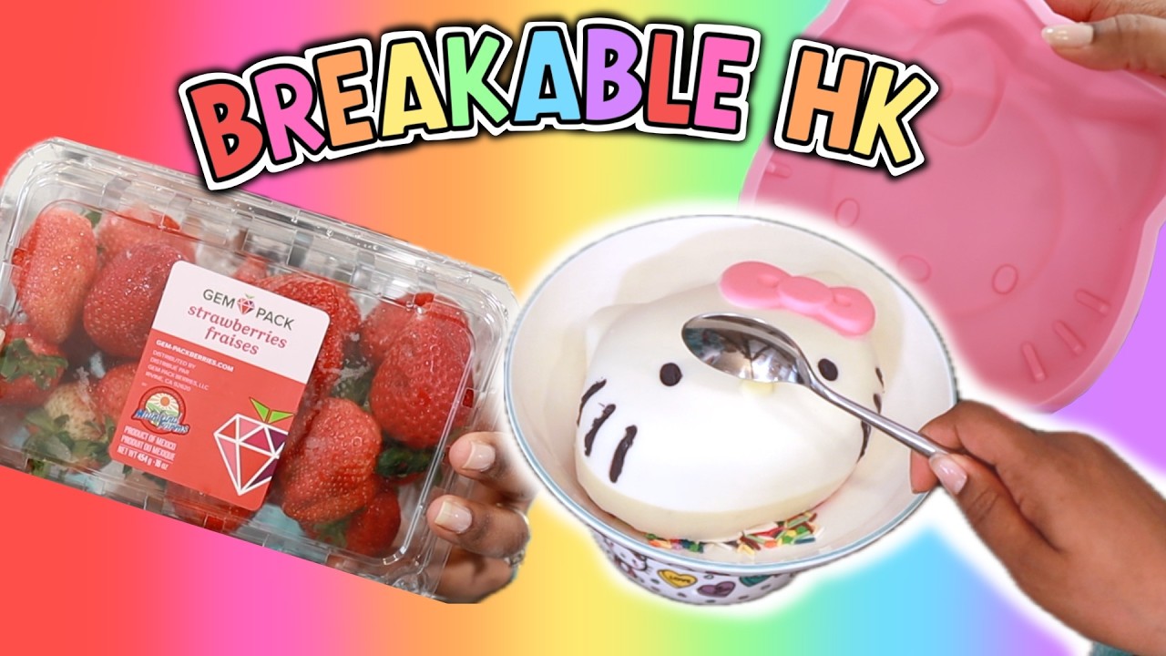 🍓❤️DIY Hello Kitty VALENTINES Desserts! SURPRISE Breakable Mold, Strawberries & more!