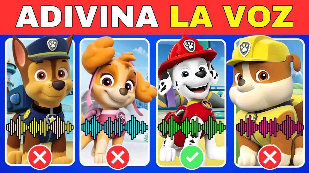 Adivina la VOZ de Paw Patrol 🎶+ la Patrulla Canina en la VIDA REAL 😍Descubre a Chase, Marshall, Skye