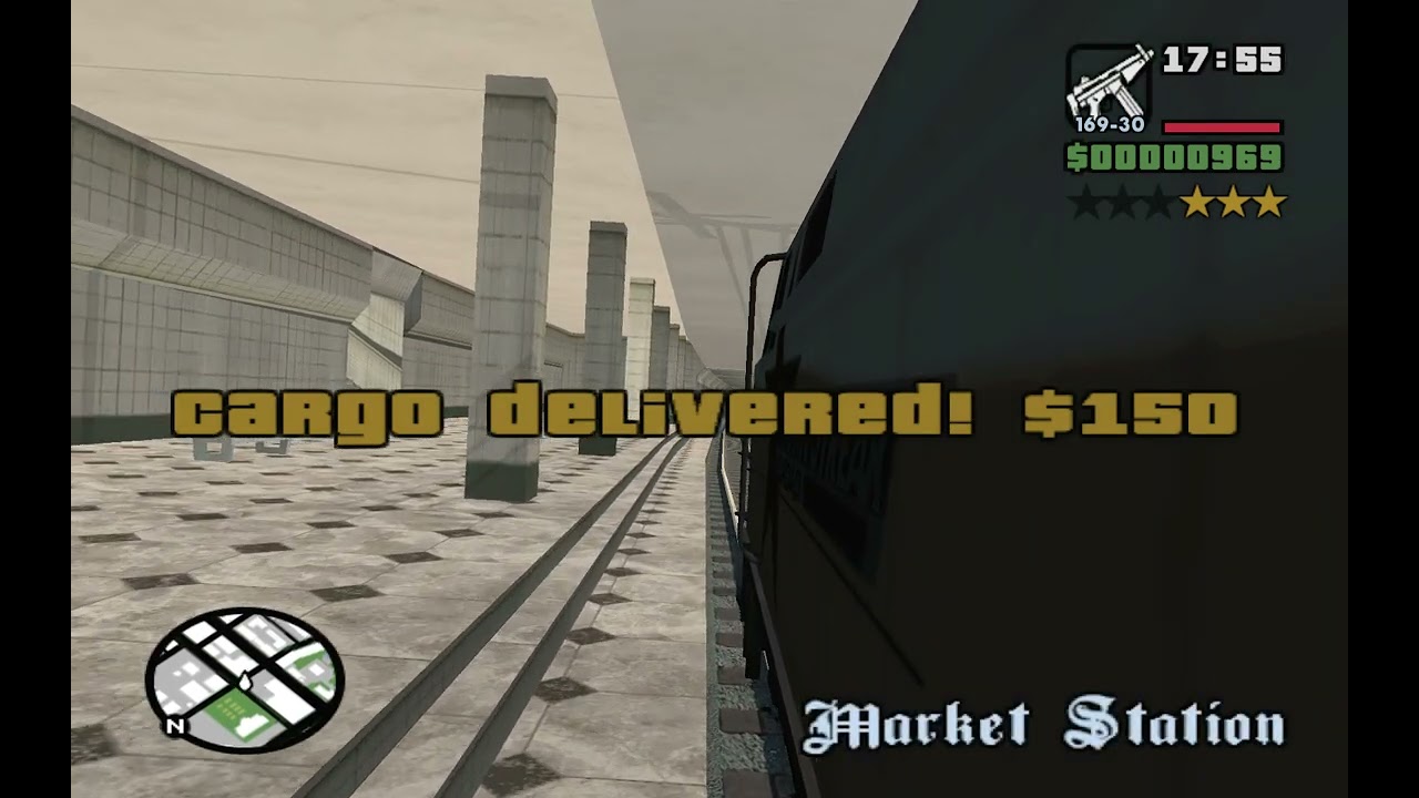 GTA San Andreas (PC) - Freight Train Challenge in the very beginning of the game - Difficult method