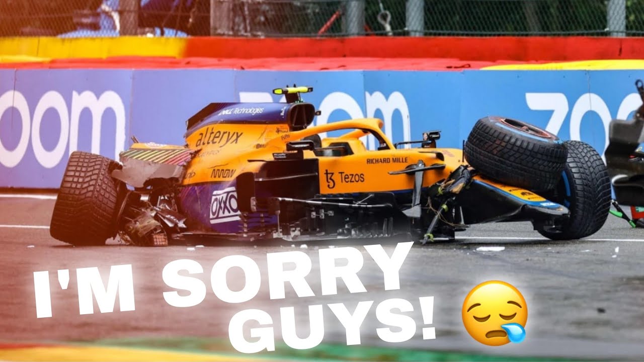NORRIS FULL TEAM RADIO AFTER HIS MASSIVE CRASH AT EAU ROUGE! | 2021 Belgian GP