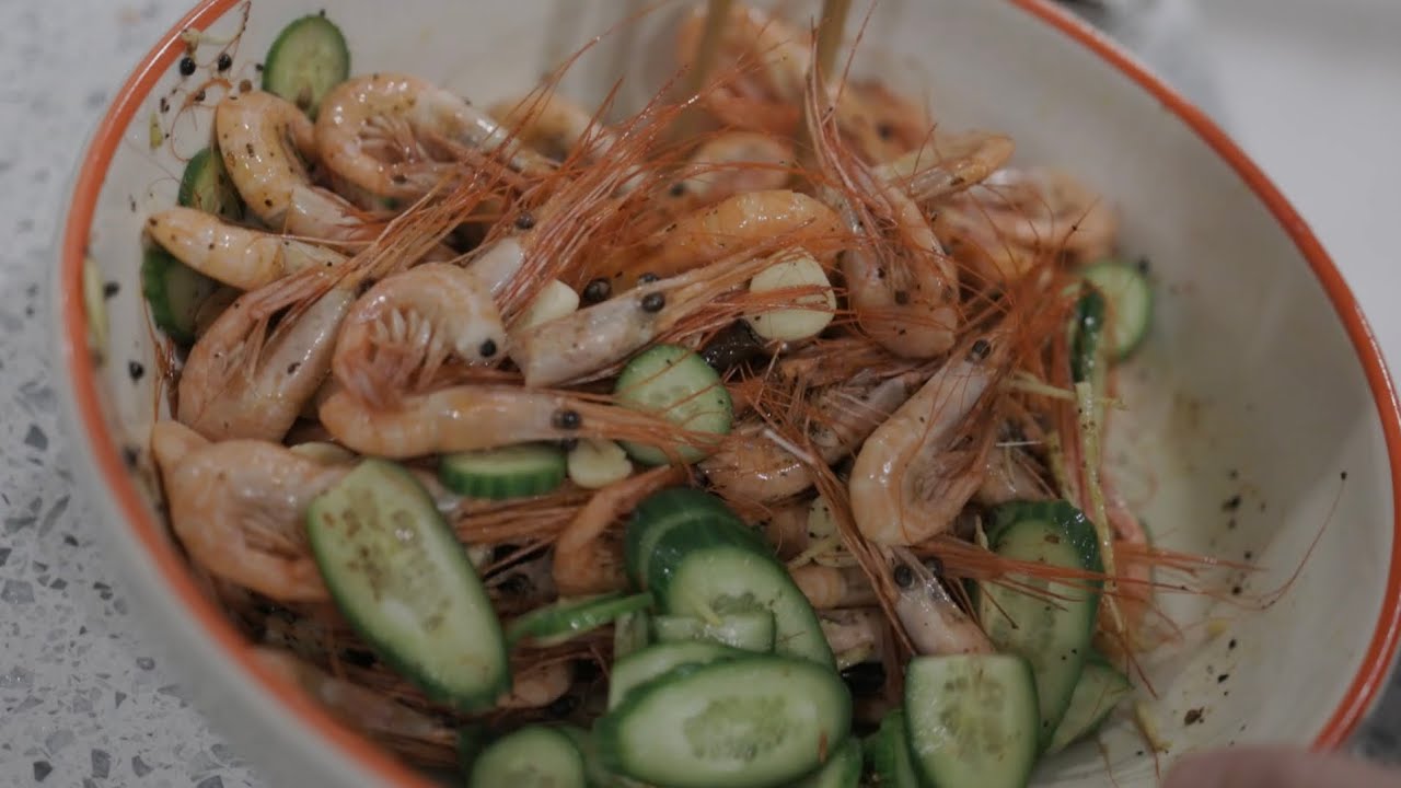 麻辣冻虾 北极甜虾下酒菜  Pandalus borealis with sauce